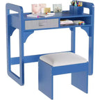 Ensemble bureau et chaise en bois avec tiroirs en tissu spacieux et porte-stylo intégré pour un apprentissage et une écriture organisés