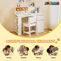 JOYMOR Kids Desk and Chair Sets with Bookshelf, Kids Study Desk with Storage Cabinet, Student Computer Table for 5-12 Years Old