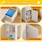 JOYMOR Bureaux et Chaises pour Enfants avec Étagère, Bureau d'Étude pour Enfants avec Meuble de Rangement, Table d'Ordinateur pour Étudiants pour Enfants de 5 à 12 Ans