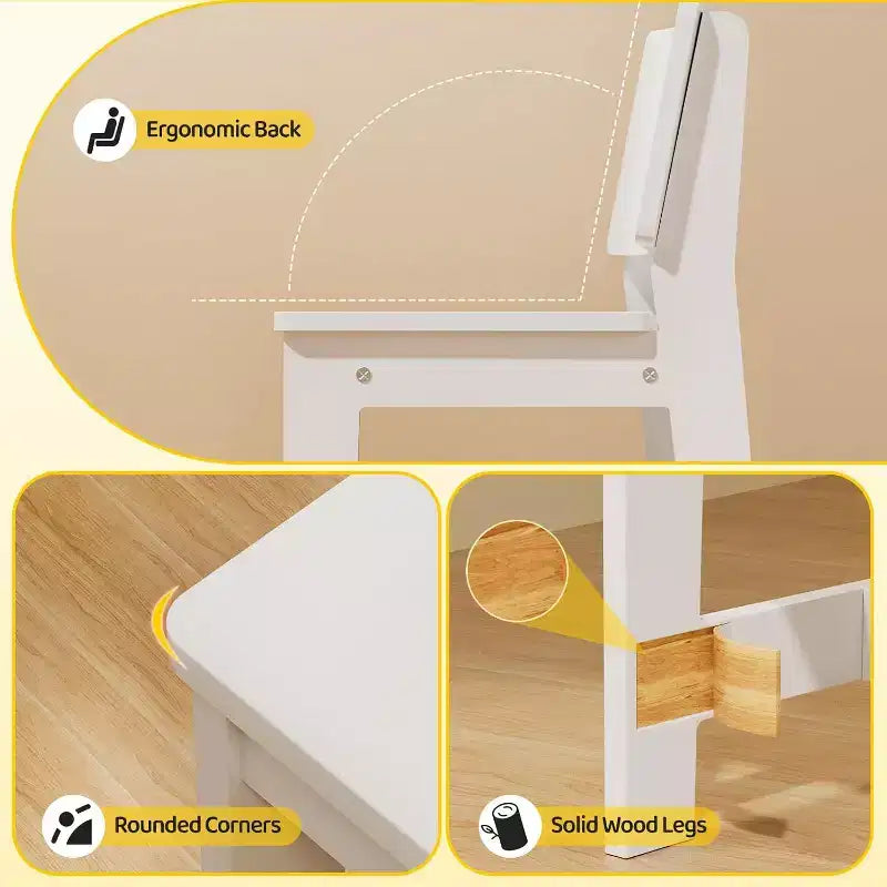 JOYMOR Bureaux et Chaises pour Enfants avec Étagère, Bureau d'Étude pour Enfants avec Meuble de Rangement, Table d'Ordinateur pour Étudiants pour Enfants de 5 à 12 Ans