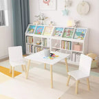Table et 2 chaises pour enfants, ensemble table et chaises 3 pièces pour tout-petits, ensemble de table de jeu d'activités en bois (blanc)