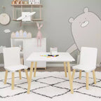 Table et 2 chaises pour enfants, ensemble table et chaises 3 pièces pour tout-petits, ensemble de table de jeu d'activités en bois (blanc)
