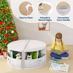 Ensemble Table et Chaises pour Enfants, 5 Pièces, Table Ronde Gigogne en Bois pour Enfants avec 4 Tabourets de Rangement et 4 Tiroirs en Tissu, Ensemble Table et Chaises pour Tout-Petits