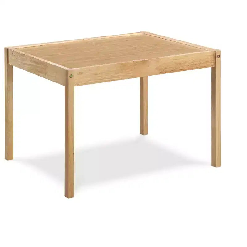 Etokfoks Ensemble de 3 pièces table et deux chaises pour enfants en bois massif, conception peu encombrante naturelle pour les activités artistiques, artisanales et de salle de jeux