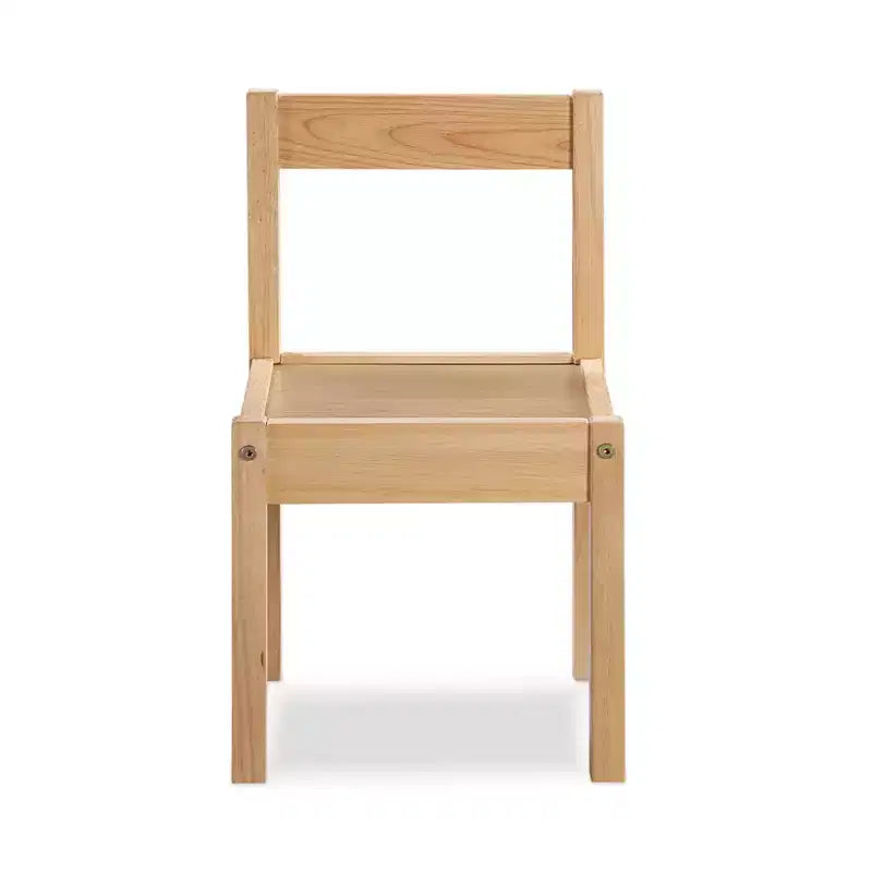 Etokfoks Ensemble de 3 pièces table et deux chaises pour enfants en bois massif, conception peu encombrante naturelle pour les activités artistiques, artisanales et de salle de jeux