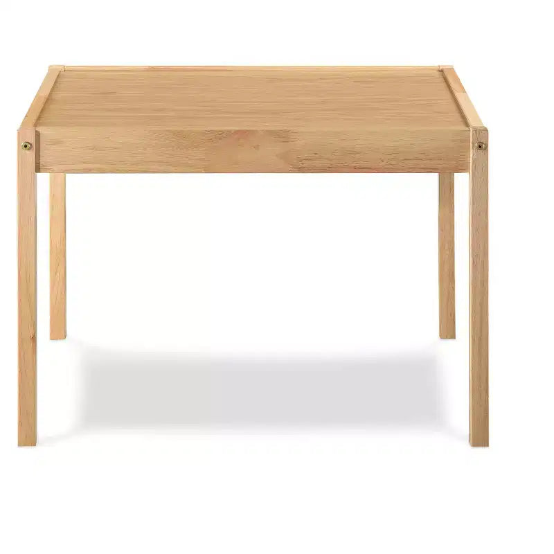 Etokfoks Ensemble de 3 pièces table et deux chaises pour enfants en bois massif, conception peu encombrante naturelle pour les activités artistiques, artisanales et de salle de jeux