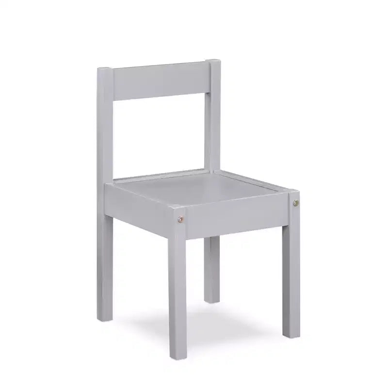 Etokfoks Ensemble Table et Deux Chaises Effaçables à Sec 3 Pièces pour Enfants Bois Massif Gris Construction Durable Facile à Nettoyer Espace Créatif pour l'Art et le Jeu