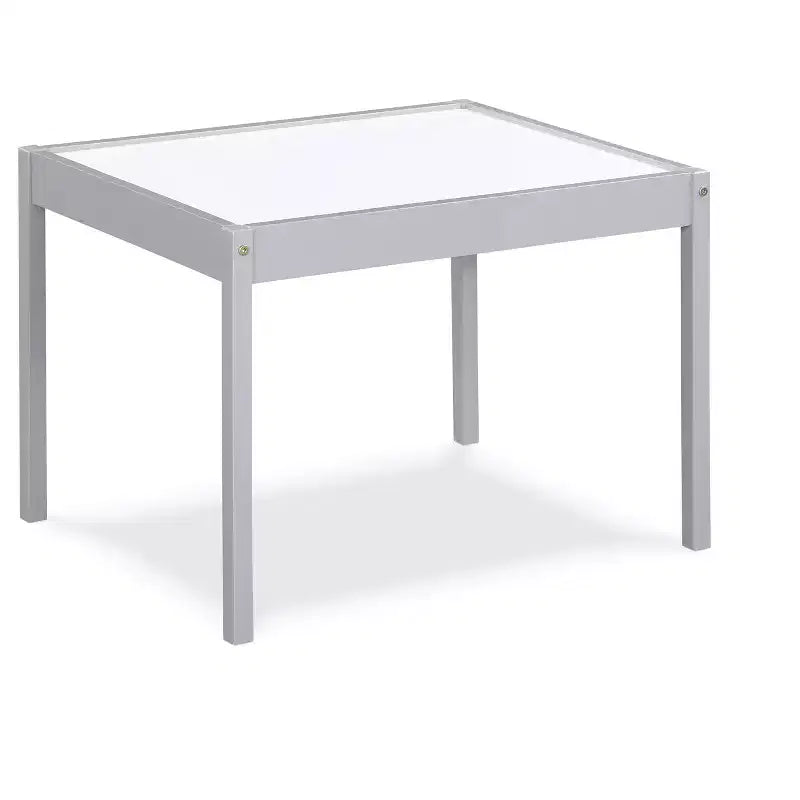 Etokfoks Ensemble Table et Deux Chaises Effaçables à Sec 3 Pièces pour Enfants Bois Massif Gris Construction Durable Facile à Nettoyer Espace Créatif pour l'Art et le Jeu