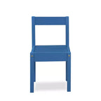 Etokfoks Ensemble de 3 pièces : Table et deux chaises pour enfants, surface effaçable à sec, bleu foncé, bois massif séché au four, finition durable pour activités créatives