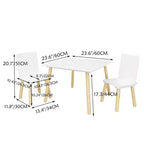 Ensemble table et 2 chaises Etokfoks pour enfants - Bois massif et MDF - Blanc - Table 60 x 60 x 44 cm - Chaises 34 x 30 x 51 cm