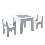 JVNOXK Table et chaises d'activités 4 en 1 pour enfants Plateau double face : un côté pour dessiner, un côté pour les blocs de construction Comprend un espace de rangement Blanc