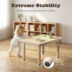 Ensemble table et 4 chaises Kinder King pour enfants, table d'activités à hauteur réglable, surface de dessin facile à nettoyer, pieds antidérapants, rectangulaire 80 cm