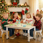 Ensemble table et 4 chaises Kinder King pour enfants, table d'activités à hauteur réglable, surface de dessin facile à nettoyer, pieds antidérapants, rectangulaire 80 cm