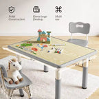 Ensemble table et 4 chaises Kinder King pour enfants, table d'activités à hauteur réglable, surface de dessin facile à nettoyer, pieds antidérapants, rectangulaire 80 cm