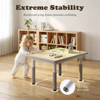 Ensemble table et 4 chaises Kinder King pour enfants, table d'activités à hauteur réglable, surface de dessin facile à nettoyer, pieds antidérapants, rectangulaire 80 cm
