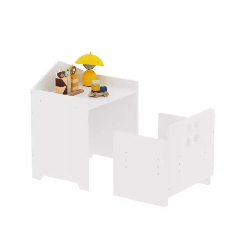 JVNOXK Ensemble bureau et chaise en bois pour enfants, avec tableau noir et marchepied réglable en hauteur, convient aux enfants de 1 à 3 ans