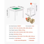 Table d'activités pour enfants VEVOR et ensemble de 2 chaises, plateau de table double face pour blocs de construction, ensemble table et chaises pour tout-petits avec rangement, blanc