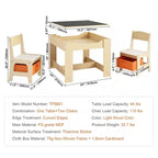 Ensemble table et chaises pour enfants avec bacs de rangement, plateau réversible tableau blanc/tableau noir - Âges 2-8
