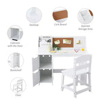 Ensemble bureau et chaise pour enfants avec étagère de rangement et tableau d'affichage, table d'étude en bois pour chambre à coucher et salle d'apprentissage