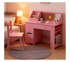 Ensemble bureau et chaise pour enfants avec étagère de rangement et tableau d'affichage, table d'étude en bois pour chambre à coucher et salle d'apprentissage