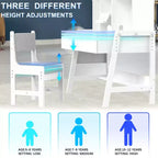 GDLF Bureau et Chaise pour Enfants, Réglable, Évolutif, Bureau d'Étude, Bureau d'Ordinateur avec Tableau Blanc pour Enfants de 5 à 12 Ans