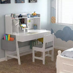 GDLF Bureau et Chaise pour Enfants, Réglable, Évolutif, Bureau d'Étude, Bureau d'Ordinateur avec Tableau Blanc pour Enfants de 5 à 12 Ans