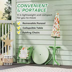Ensemble table de pique-nique et chaises pliantes pour enfants avec parasol amovible, mobilier de patio extérieur