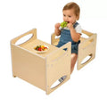 Montessori Weaning Table and Chair Set for Toddlers Ages 1-5 Square Natural Wood