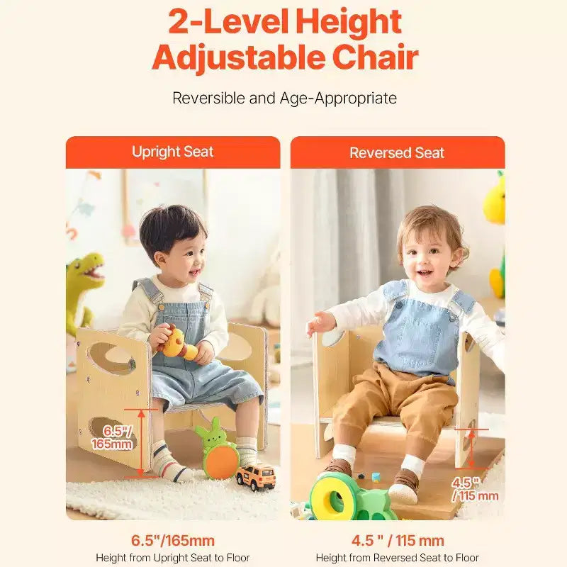 Ensemble table et chaise de sevrage Montessori pour tout-petits de 1 à 5 ans, en bois naturel, carré