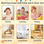 Ensemble table et chaises pour enfants GDFStudio Willow avec motif animaux mignons
