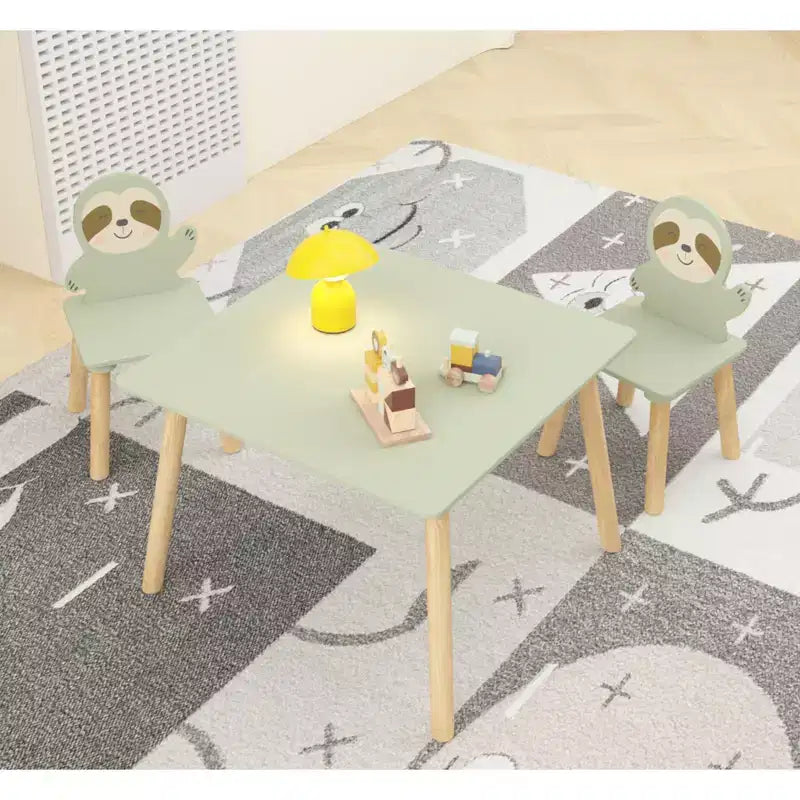 Ensemble table et chaises pour enfants GDFStudio Willow avec motif animaux mignons