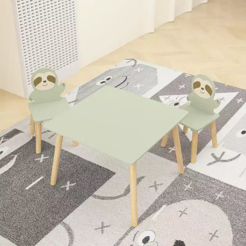 Ensemble table et chaises pour enfants GDFStudio Willow avec motif animaux mignons