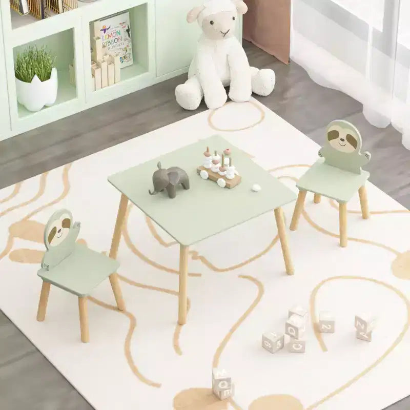 Ensemble table et chaises pour enfants GDFStudio Willow avec motif animaux mignons
