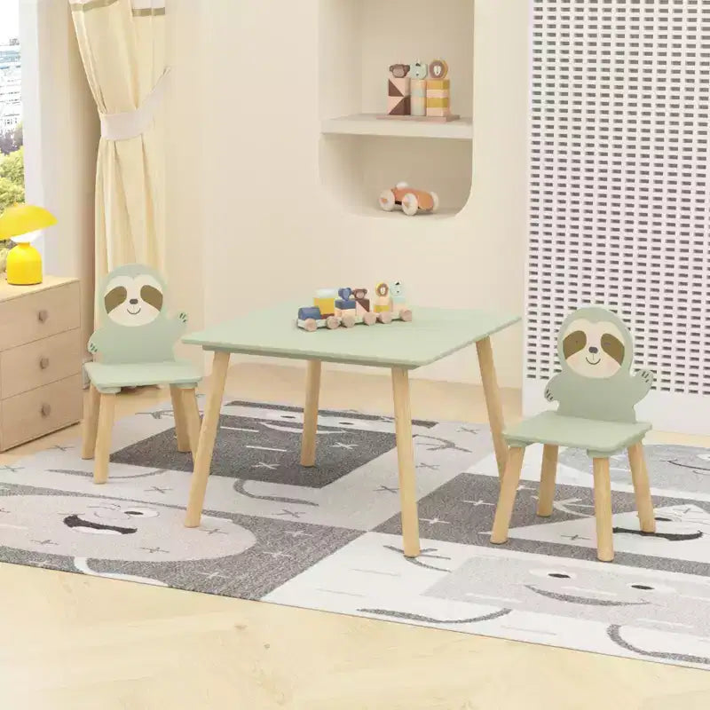 Ensemble table et chaises pour enfants GDFStudio Willow avec motif animaux mignons