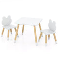 Costway Kids Table & Chairs Set Children Multi-Activity Desk & Frog-Shaped Chair Set w/Wooden Legs