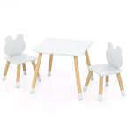 Costway Kids Table & Chairs Set Children Multi-Activity Desk & Frog-Shaped Chair Set w/Wooden Legs