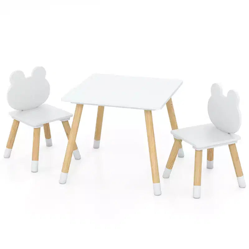Costway Kids Table & Chairs Set Children Multi-Activity Desk & Frog-Shaped Chair Set w/Wooden Legs