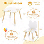 Costway Ensemble Table et Chaises pour Enfants Bureau Multi-Activités pour Enfants et Ensemble de Chaises en Forme de Grenouille avec Pieds en Bois