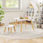 Costway Ensemble Table et Chaises pour Enfants Bureau Multi-Activités pour Enfants et Ensemble de Chaises en Forme de Grenouille avec Pieds en Bois