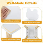Costway Ensemble Table et Chaises pour Enfants Bureau Multi-Activités pour Enfants et Ensemble de Chaises en Forme de Grenouille avec Pieds en Bois