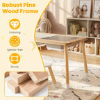 Table sensorielle Costway avec 2 tabourets, plateaux double face détachables et 2 bacs de rangement
