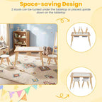 Table sensorielle Costway avec 2 tabourets, plateaux double face détachables et 2 bacs de rangement
