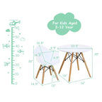 Costway Table et 4 chaises pour enfants Construction Solide Ensemble de 5 pièces Table à manger Enfant Blanc