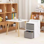 Ensemble table et 2 chaises pour enfants avec bacs de rangement, table d'activités 3 pièces pour tout-petits pour les travaux manuels, la lecture et les jeux, blanc et naturel
