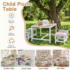 Ensemble de table et de chaises de patio Karl Home 5 pièces en bois de peuplier massif pour enfants