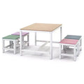 Karl Home 5-Piece Kids Solid Poplar Wood Kids Table Set Patio Table & Chair Set