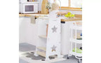 3-in-1 Toddler Kitchen Step Stool, Foldable Learning Tower with Blackboard, Convertible Kids Table and Chair, Wooden Helper Stool, White