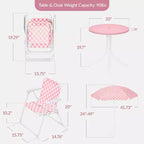 Ensemble de table et chaises d'extérieur pour enfants Best Choice Products avec parasol, ensemble de pique-nique pliable 3 pièces pour tout-petits âgés de 2 à 5 ans - Rose
