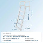 Échelle de piscine robuste à 5 marches avec double main courante Marches antidérapantes en PE résistant Capacité de 180 kg Convient aux piscines enterrées et hors sol de 122 à 137 cm