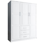 Palace Imports Armoire Cosmo 3 portes 100 % bois massif avec portes en bois massif ou portes miroir